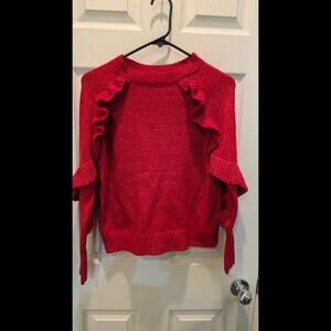 Stylish Red Ruffle Sweater